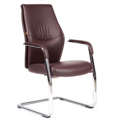 Кресло CHAIRMAN Vista V/brown для посетителя, экокожа, цвет коричневый