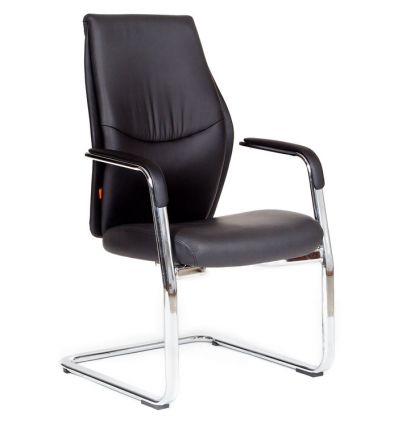 Кресло CHAIRMAN Vista V/black для посетителя, экокожа, цвет черный