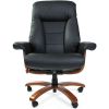 Кресло CHAIRMAN 400/BLACK для руководителя, кожа, цвет черный