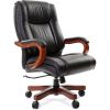 Кресло CHAIRMAN 403 для руководителя усиленное до 250 кг, кожа, цвет черный