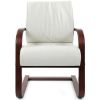 Кресло CHAIRMAN 445 WD/white для посетителя, кожа, цвет белый