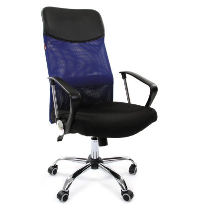 Кресло CHAIRMAN 610/BLUE для руководителя, цвет синий/черный