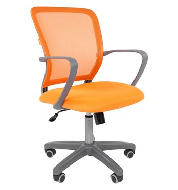 Кресло CHAIRMAN 698 GREY/ORANGE для оператора, серый пластик, сетка/ткань, цвет оранжевый