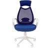 Кресло CHAIRMAN 840 White/Blue для руководителя, белый пластик, цвет синий
