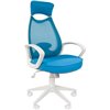 Кресло CHAIRMAN 840 White/L.Blue для руководителя, белый пластик, цвет голубой