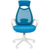 Кресло CHAIRMAN 840 White/L.Blue для руководителя, белый пластик, цвет голубой