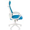 Кресло CHAIRMAN 840 White/L.Blue для руководителя, белый пластик, цвет голубой
