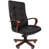 Кресло CHAIRMAN 424 WD/black для руководителя, кожа, цвет черный