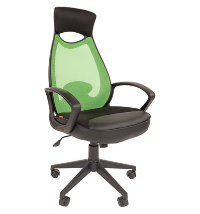Кресло CHAIRMAN 840 Black/Green для руководителя, цвет черный/светло-зеленый