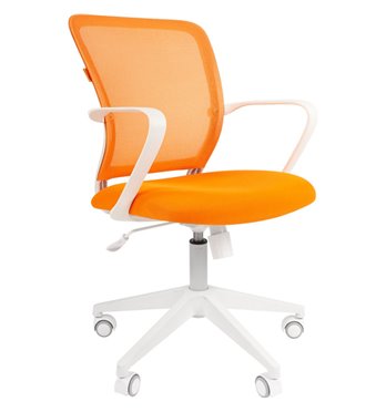Кресло CHAIRMAN 698 WHITE ORANGE для оператора, белый пластик, сетка/ткань, цвет оранжевый
