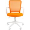 Кресло CHAIRMAN 698 WHITE ORANGE для оператора, белый пластик, сетка/ткань, цвет оранжевый