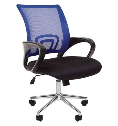 Кресло CHAIRMAN 696 CHROME/BLUE для оператора, сетка/ткань, цвет синий/черный
