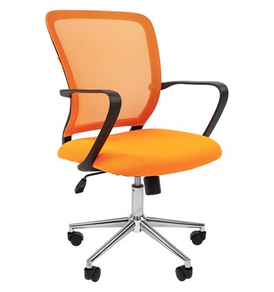 Кресло CHAIRMAN 698 CHROME ORANGE для оператора, сетка/ткань, цвет оранжевый