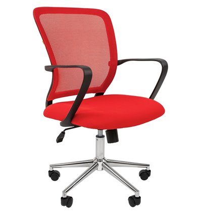 Кресло CHAIRMAN 698 CHROME RED для оператора, сетка/ткань, цвет красный