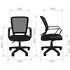 Кресло CHAIRMAN 698 LT GREY для оператора, сетка/ткань, цвет серый/черный