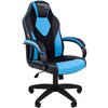 Кресло игровое CHAIRMAN GAME 17 черный/голубой, экокожа/ткань