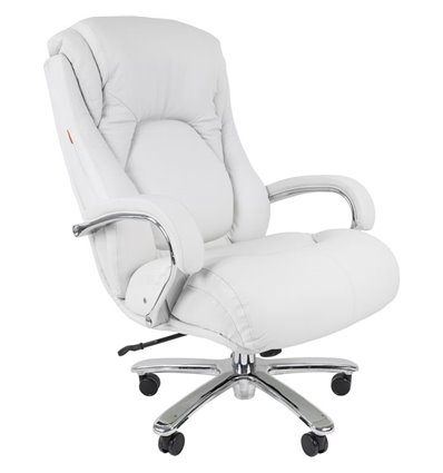 Кресло для руководителя CHAIRMAN 402 кожа белая усиленное до 250 кг