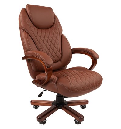 Кресло для руководителя CHAIRMAN 406 экопремиум коричневый N