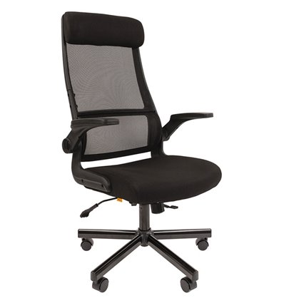 Кресло для руководителя CHAIRMAN 575 TW черный МЕТ, сетка/ткань, металлическая крестовина