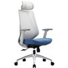 Кресло для руководителя CHAIRMAN 580 серый/голубой, сетка/ткань, серый пластик