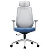 Кресло для руководителя CHAIRMAN 580 серый/голубой, сетка/ткань, серый пластик