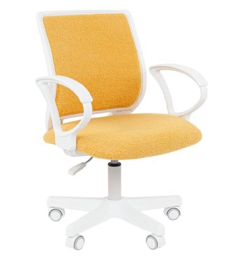 Кресло детское CHAIRMAN KIDS 112 ткань В лимон, белый пластик