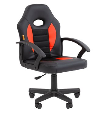 Кресло детское CHAIRMAN KIDS 111 экокожа черный/красный