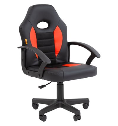 Кресло детское CHAIRMAN KIDS 111 экокожа черный/красный