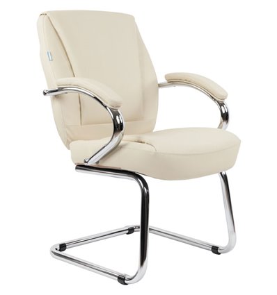 Кресло для посетителя CHAIRMAN 794V хром экокожа бежевый