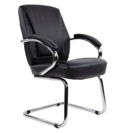 Кресло для посетителя CHAIRMAN 794V хром экокожа черный