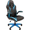 Кресло игровое CHAIRMAN GAME 15 экокожа черный/голубой