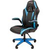 Кресло игровое CHAIRMAN GAME 15 экокожа черный/голубой