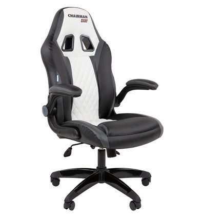 Кресло игровое CHAIRMAN GAME 15 экокожа черный/серый/белый