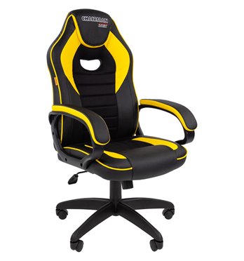 Кресло игровое CHAIRMAN GAME 16 экокожа черный/желтый