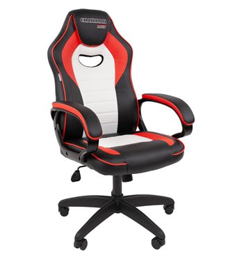 Кресло игровое CHAIRMAN GAME 16 экокожа черный/красный/белый