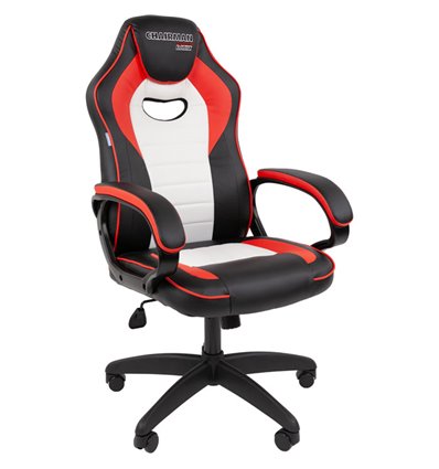 Кресло игровое CHAIRMAN GAME 16 экокожа черный/красный/белый