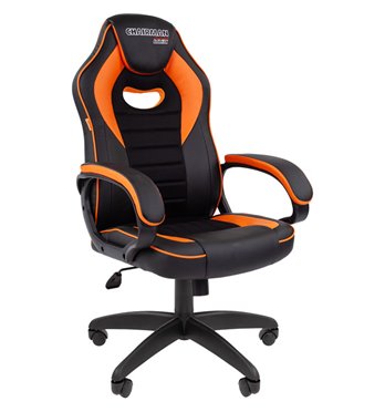 Кресло игровое CHAIRMAN GAME 16 экокожа черный/оранжевый