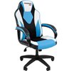 Кресло игровое CHAIRMAN GAME 17 экокожа черный/голубой/белый