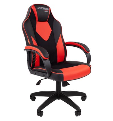 Кресло игровое CHAIRMAN GAME 17 экокожа черный/красный