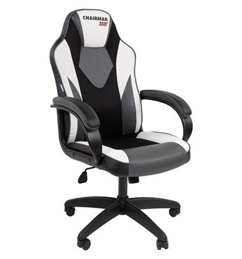 Кресло игровое CHAIRMAN GAME 17 экокожа черный/серый/белый