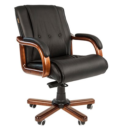 Кресло CHAIRMAN 653М для руководителя, кожа, цвет черный