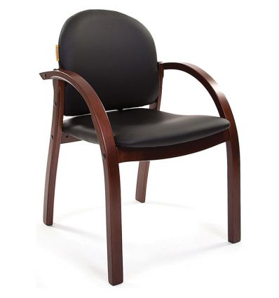 Кресло CHAIRMAN 659/black terra для посетителя, экокожа, цвет черный