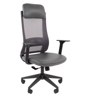 Кресло для руководителя CHAIRMAN 500LT экокожа серый/TW-04 серый