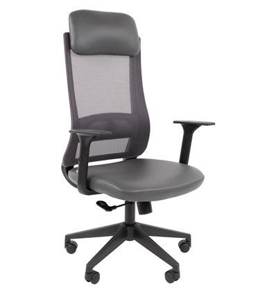 Кресло для руководителя CHAIRMAN 500LT экокожа серый/TW-04 серый