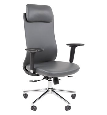 Кресло для руководителя CHAIRMAN 500LUX экокожа серый