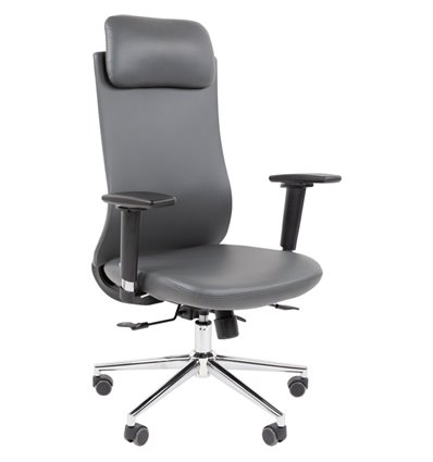 Кресло для руководителя CHAIRMAN 500LUX экокожа серый