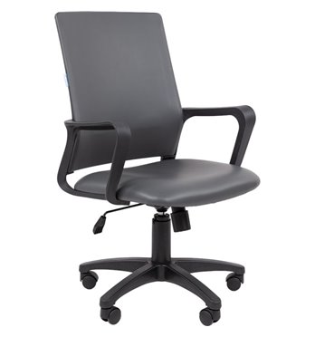 Кресло для оператора CHAIRMAN 606 ЭКО экокожа серая