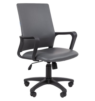 Кресло для оператора CHAIRMAN 606 ЭКО экокожа серая