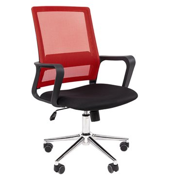 Кресло для оператора CHAIRMAN 606 ХРОМ TW красный