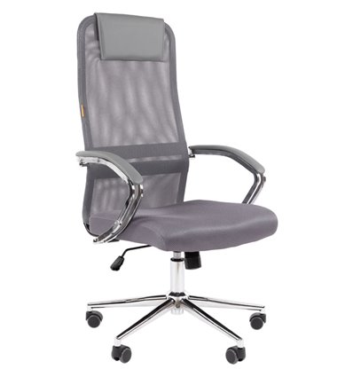Кресло для руководителя CHAIRMAN 612 хром серый